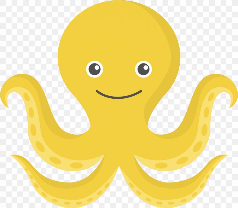 Octopus Yellow Cartoon Line Marine Invertebrates, PNG, 1648x1443px, Octopus, Cartoon, Marine Invertebrates, Smile, Yellow Download Free