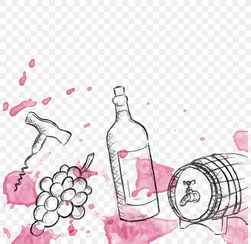 Wine Auction Watercolor Painting Bottle Barrel, PNG, 800x800px, Wine, Alcoholic Drink, Art, Barrel, Bottle Download Free