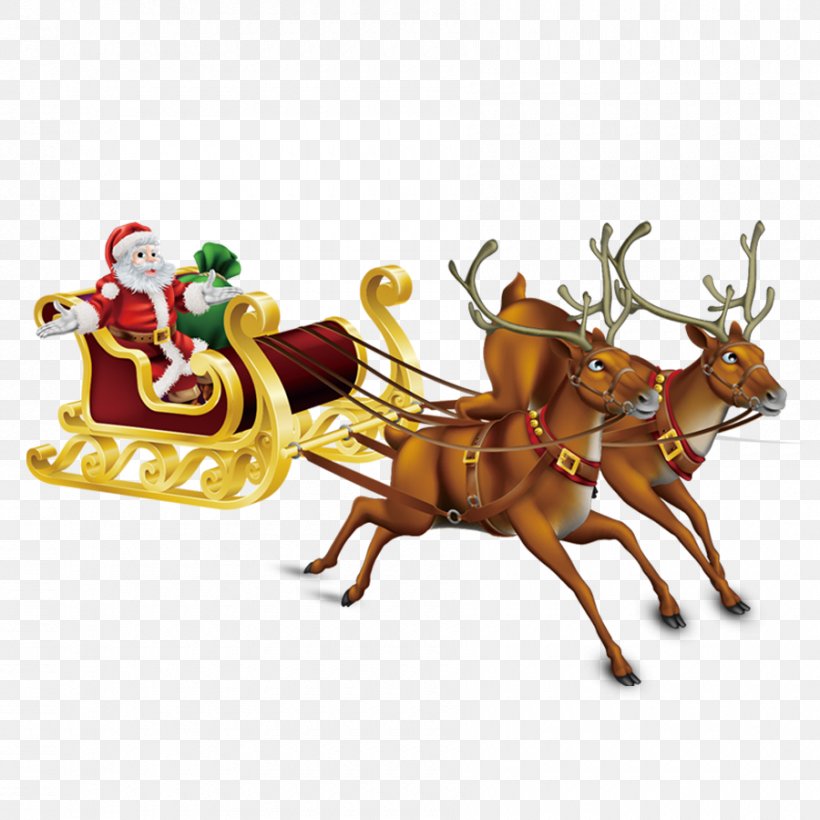Santa Claus's Reindeer Christmas Illustration, PNG, 900x900px, Santa Claus, Chariot, Christmas, Christmas Decoration, Christmas Elf Download Free