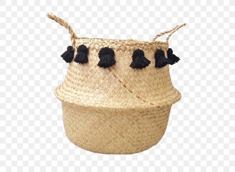 Basket Seagrass Tassel Toy Black-Dutch, PNG, 600x600px, Basket, Blanket, Bohochic, Seagrass, Storage Basket Download Free