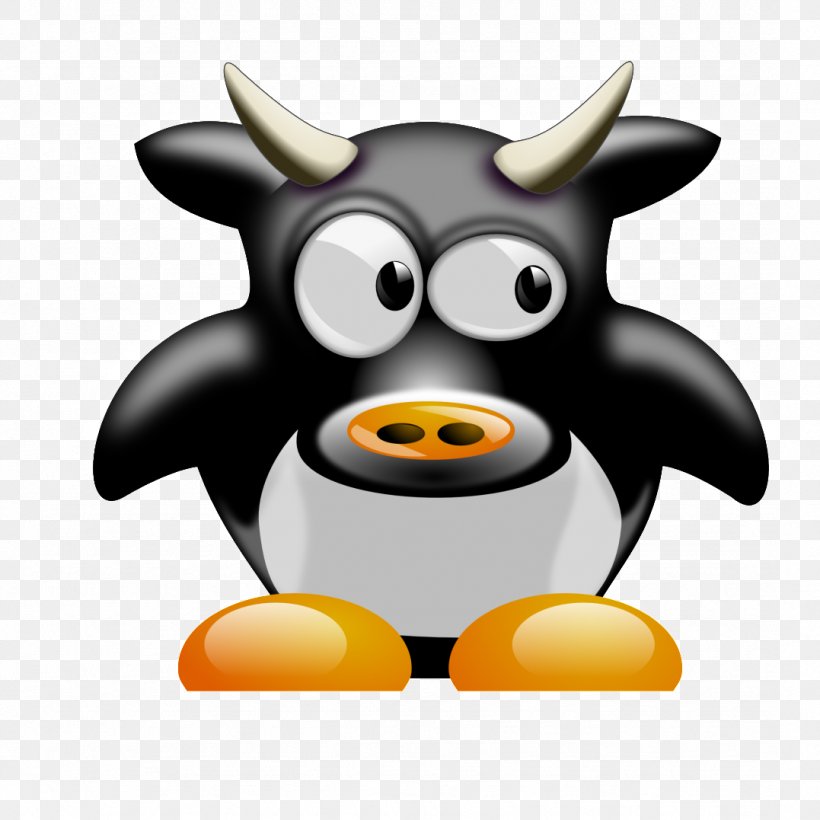 Highland Cattle Penguin Ox Bull Clip Art, PNG, 1077x1077px, Highland Cattle, Beak, Bird, Bull, Cartoon Download Free