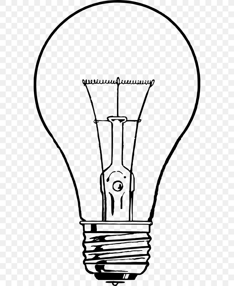 Incandescent Light Bulb Drawing Line Art Lamp, PNG, 584x1000px, Incandescent Light Bulb, Area, Art, Artwork, Black And White Download Free