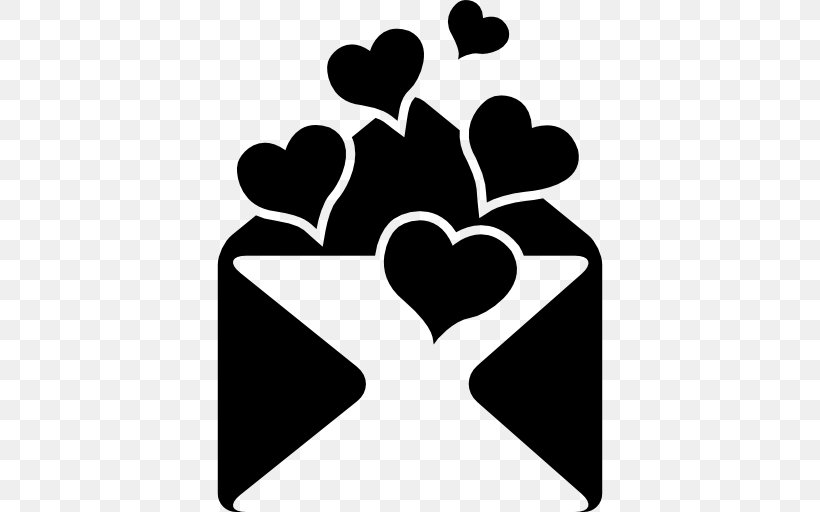 Heart Email Message, PNG, 512x512px, Heart, Black, Black And White, Email, Flower Download Free
