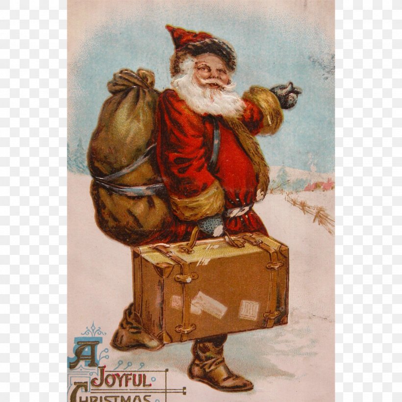 Santa Claus Christmas Card Post Cards Workaholic Productions, PNG, 2048x2048px, Santa Claus, Antique, Art, Christmas, Christmas And Holiday Season Download Free