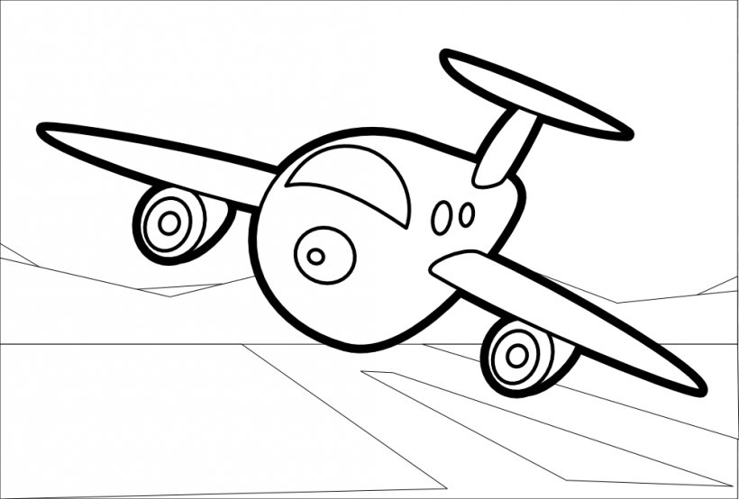 Airplane Coloring Book Drawing Line Art, PNG, 999x676px, Airplane ...