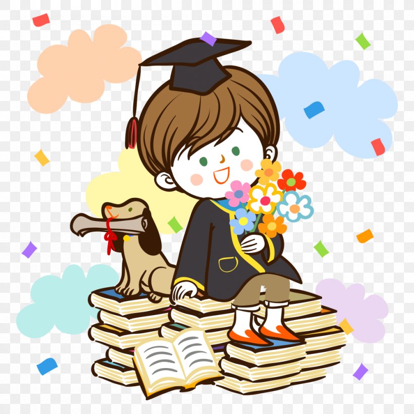 Estudante Cartoon Graduation Ceremony, PNG, 1000x1000px, Estudante, Advertising, Art, Cartoon, Child Download Free