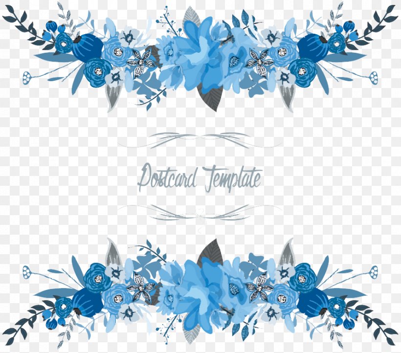 Flowers Floral Vector Border, PNG, 889x783px, Border Flowers, Blue, Branch, Color, Drawing Download Free