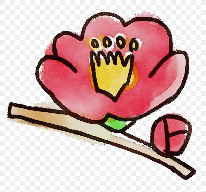 Pink Heart Cartoon Love Plant, PNG, 800x762px, Watercolor Flower, Cartoon, Heart, Love, Paint Download Free