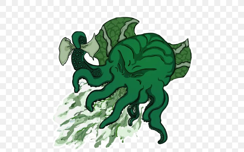 Cthulhu Dragon Sticker Telegram Clip Art, PNG, 512x512px, Cthulhu, Dinosaur, Dragon, Fictional Character, Mythical Creature Download Free