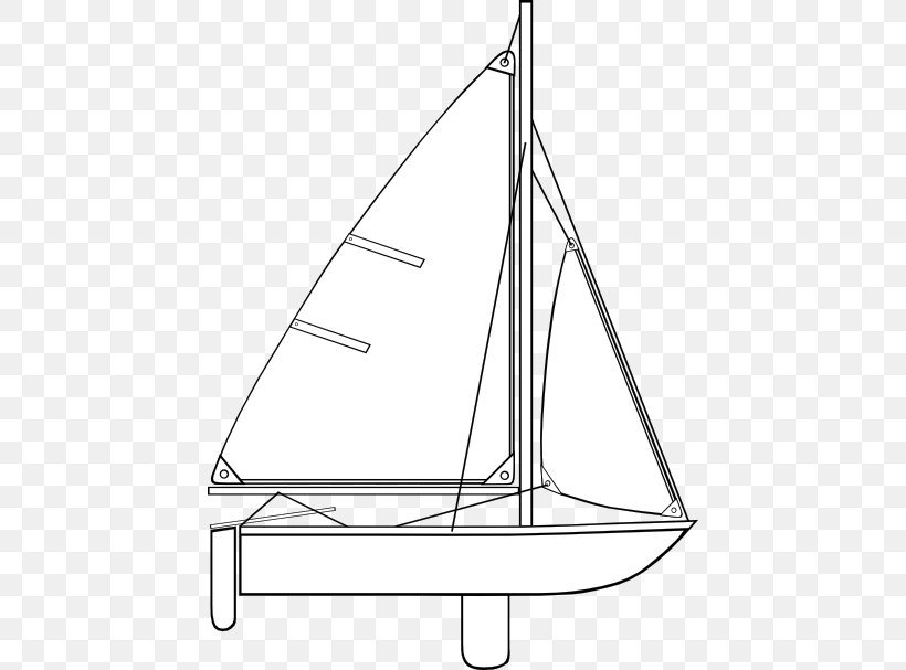 Sailing Sloop Sailboat, PNG, 444x607px, Sail, Area, Black And White, Boat, Boating Download Free