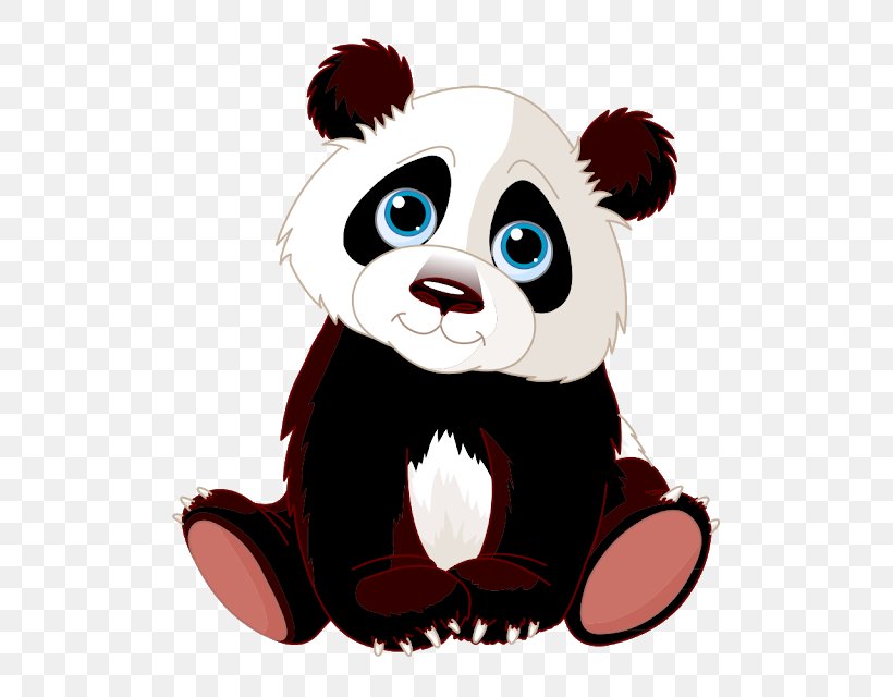 Giant Panda Bear Vector Graphics Cartoon Illustration, PNG, 640x640px