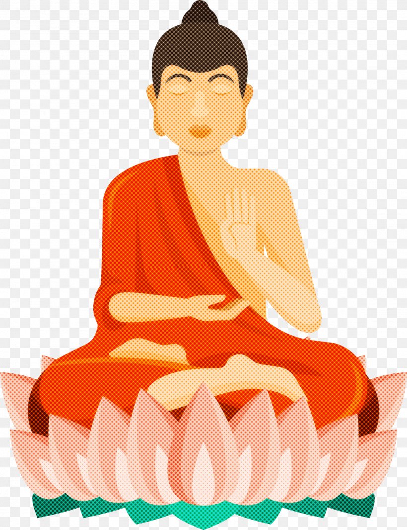 Bodhi Lotus Lotus, PNG, 2307x3000px, Bodhi Lotus, Kneeling, Lotus, Meditation, Orange Download Free