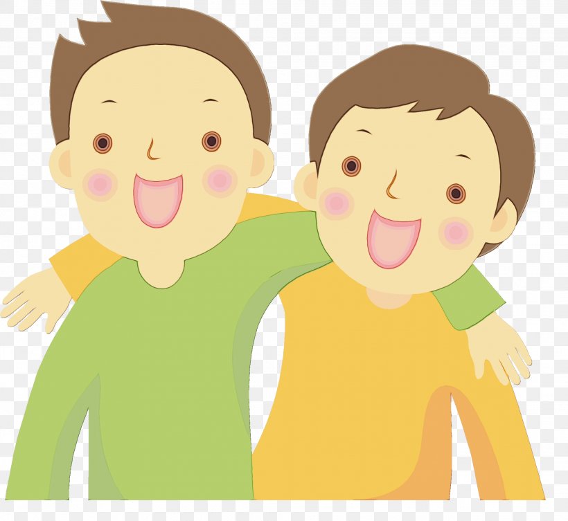 Friendship Day, PNG, 2071x1902px, Watercolor, Animation, Best Friends Forever, Cartoon, Cheek Download Free