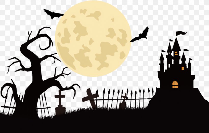 Haunted House Halloween Haunted Halloween, PNG, 1024x654px, Haunted House, Branch, Celestial Event, Full Moon, Halloween Download Free
