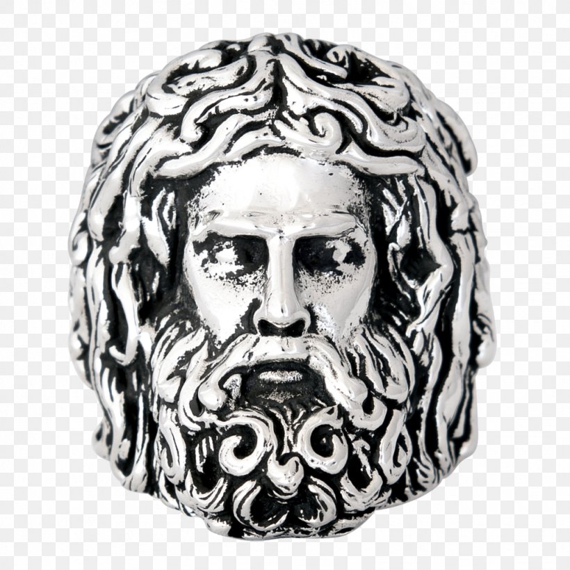 Silver Coin Ring Zeus Onyx, PNG, 1024x1024px, Silver, Black And White, Bracelet, Coin, Facial Hair Download Free