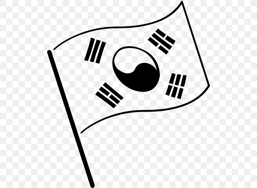 Flag Cartoon, PNG, 521x601px, South Korea, Blackandwhite, Drawing, Flag, Flag Of South Korea Download Free