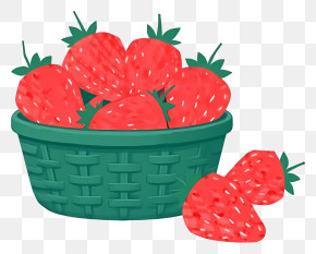 Strawberries In Woven Basket - Basket Of Fresh Red Strawberries PNG