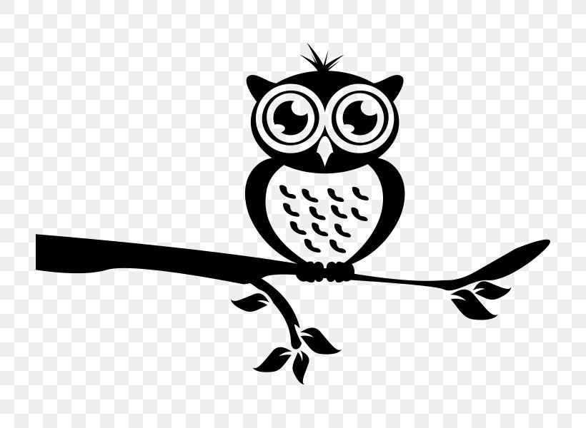 Owl Schwarz & Weiß Branch Wall Decal Clip Art, PNG, 800x600px, Owl, Artwork, Beak, Bedroom, Bird Download Free