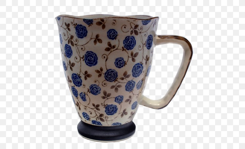 Jug Ceramic Pottery Coffee Cup Mug, PNG, 500x500px, Jug, Blue And White Porcelain, Blue And White Pottery, Cafe, Ceramic Download Free