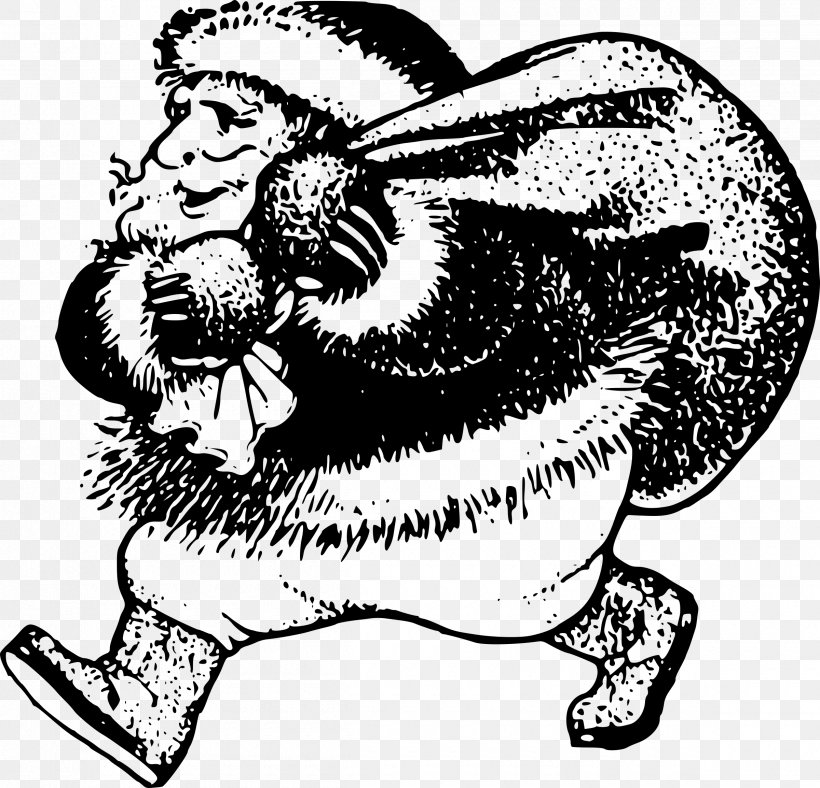 Santa Claus Père Noël Christmas Christkind Clip Art, PNG, 2400x2309px, Watercolor, Cartoon, Flower, Frame, Heart Download Free