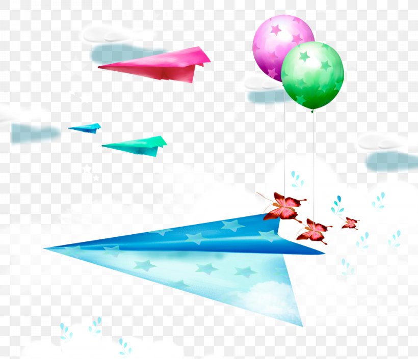Paper Plane Flight Airplane Helicopter, PNG, 984x846px, Paper, Airplane, Aqua, Azure, Balloon Download Free