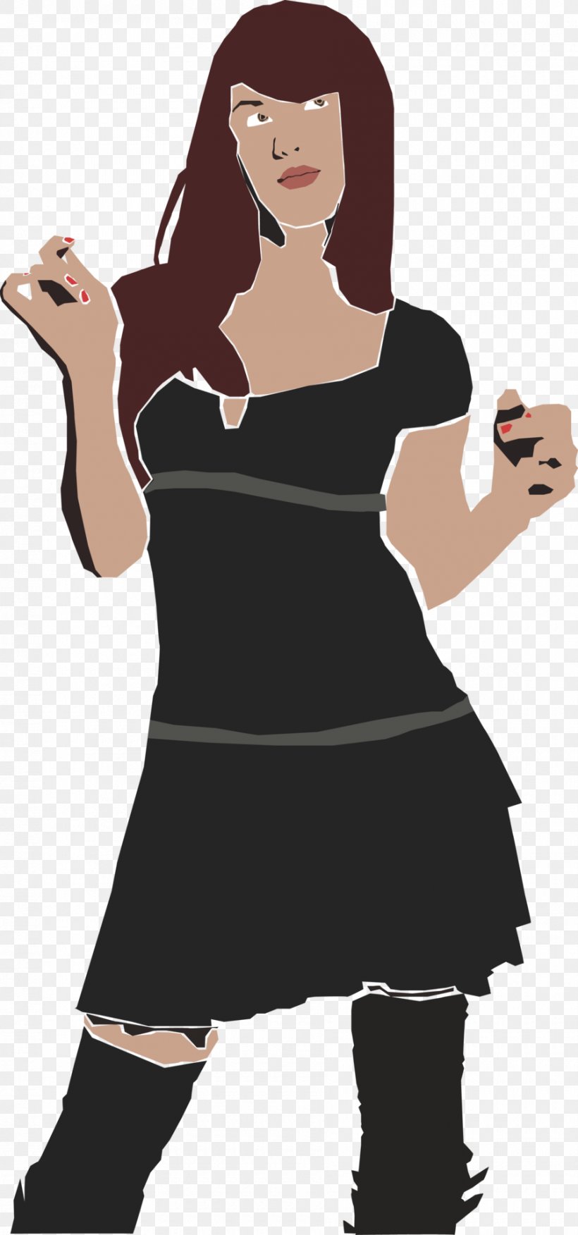 Shoe Illustration Dress Cartoon Girl, PNG, 900x1924px, Shoe, Abdomen, Arm, Black Hair, Cartoon Download Free