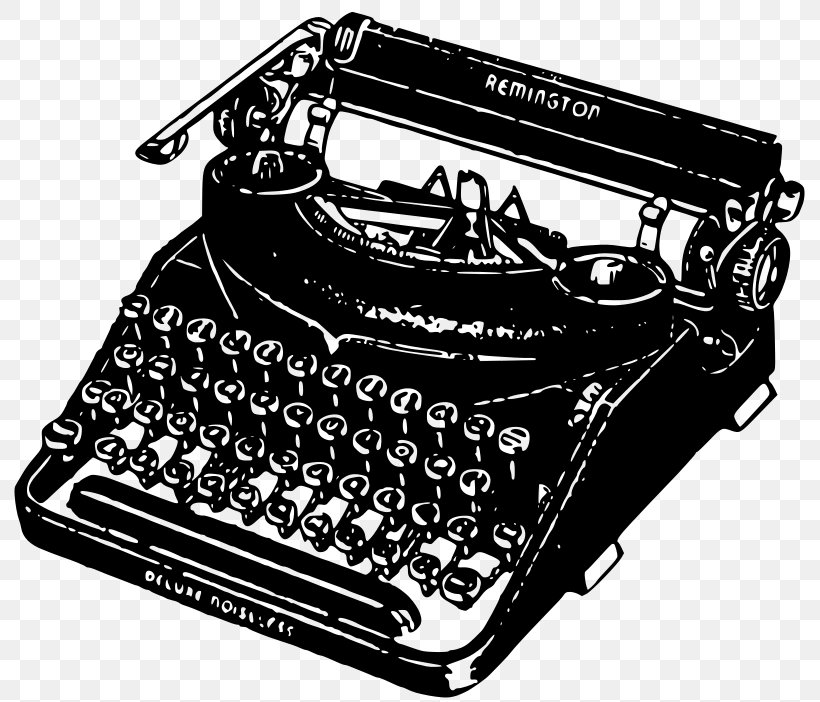 Typewriter Drawing Clip Art, PNG, 800x702px, Typewriter, Advertising, Antique, Black And White, Drawing Download Free