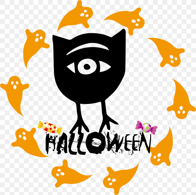 Happy Halloween, PNG, 3000x2971px, Happy Halloween, Beak, Geometry, Happiness, Line Download Free