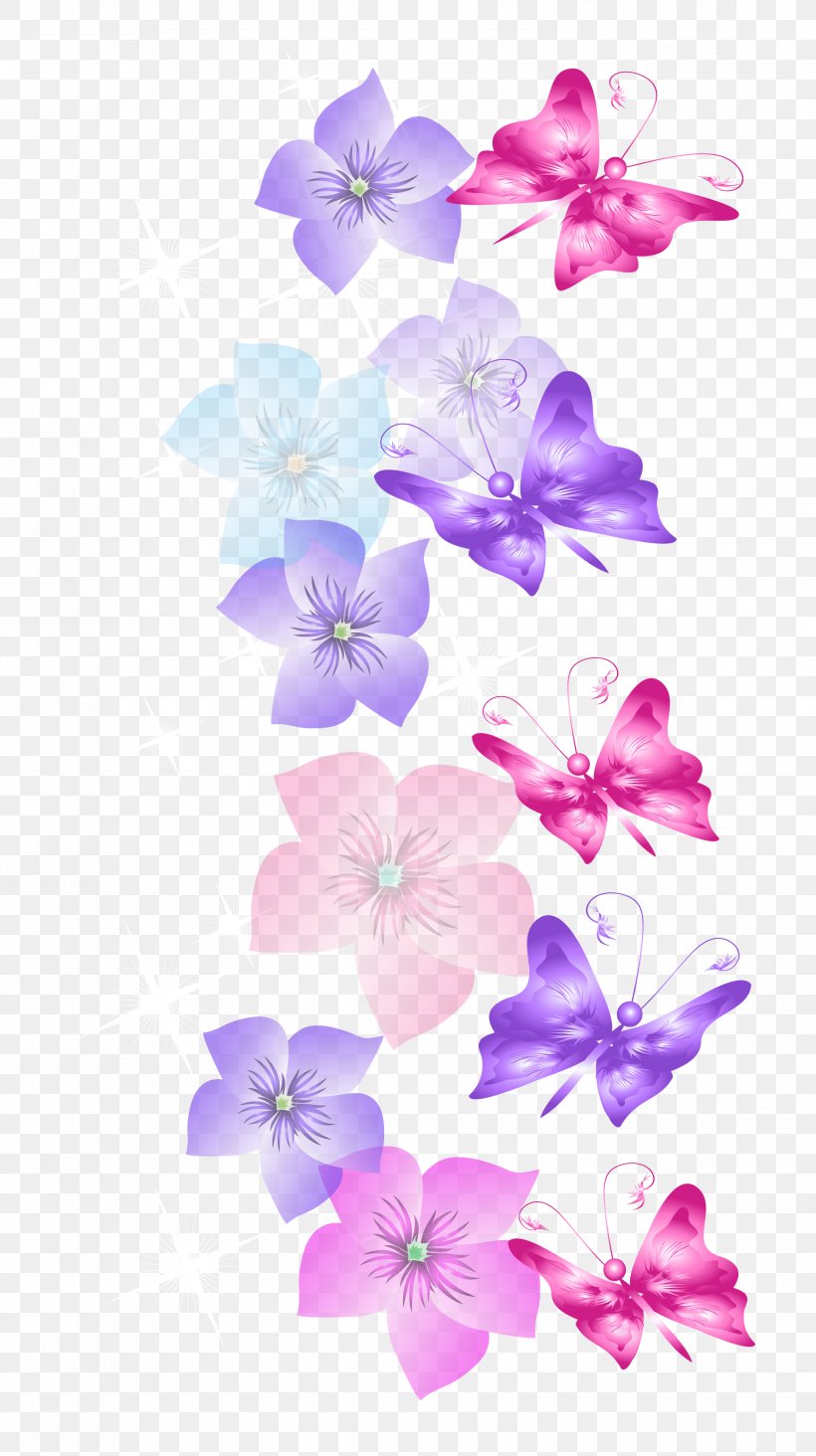 Butterfly Flower Desktop Wallpaper Clip Art, PNG, 1935x3455px, Butterfly, Color, Flora, Floral Design, Flower Download Free