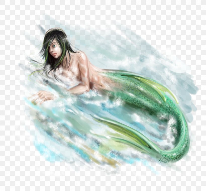 Mermaid Black Hair Desktop Wallpaper Computer, PNG, 927x861px, Watercolor, Cartoon, Flower, Frame, Heart Download Free