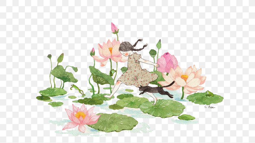 Nelumbo Nucifera Child Drawing, PNG, 658x461px, Watercolor, Cartoon, Flower, Frame, Heart Download Free