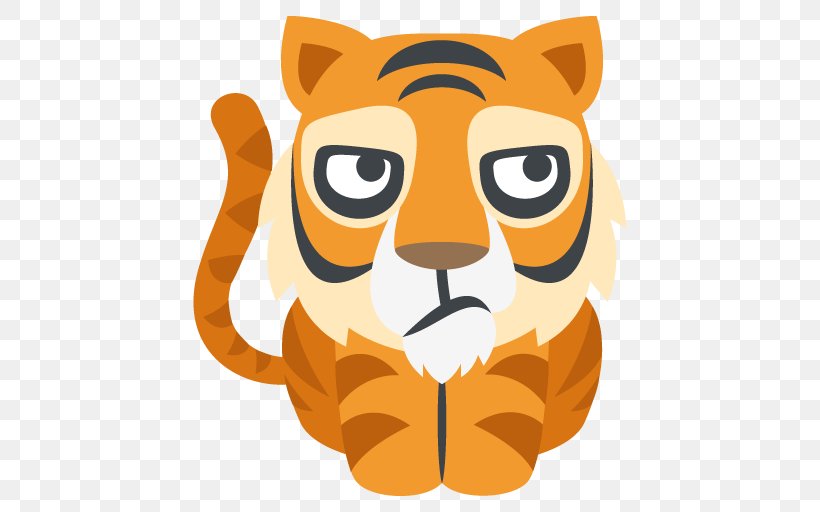 Tiger Emoji Lion Text Messaging Emoticon, PNG, 512x512px, Tiger, Art Emoji, Big Cats, Carnivoran, Cartoon Download Free
