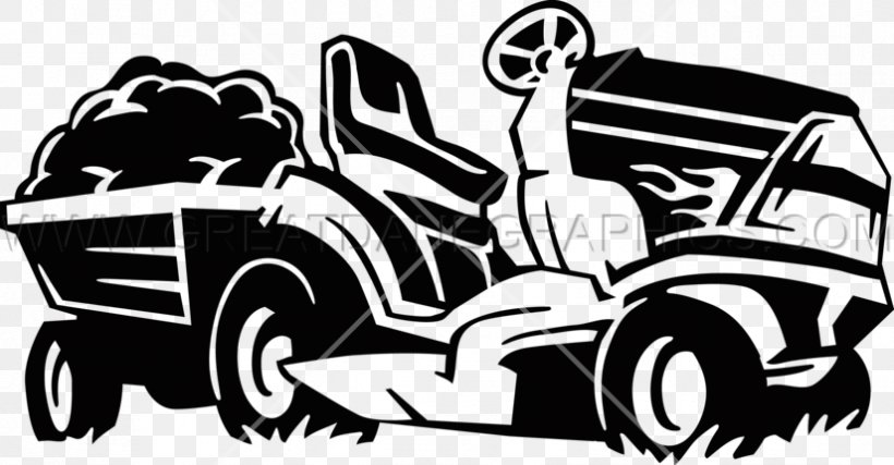Printed T-shirt Lawn Mowers Riding Mower Printing, PNG, 825x430px, Tshirt, Art, Automotive Design, Automotive Tire, Black And White Download Free
