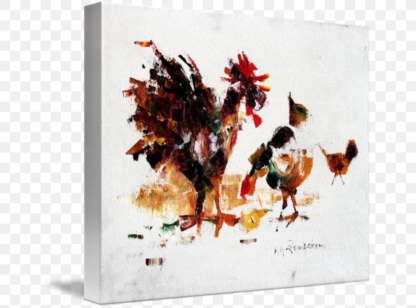 Rooster Painting Canvas Art, PNG, 650x606px, Rooster, Advertising, Art, Artist, Beak Download Free