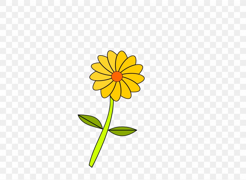 Flower Yellow Petal Clip Art, PNG, 3273x2400px, Flower, Cartoon, Color, Common Daisy, Common Sunflower Download Free