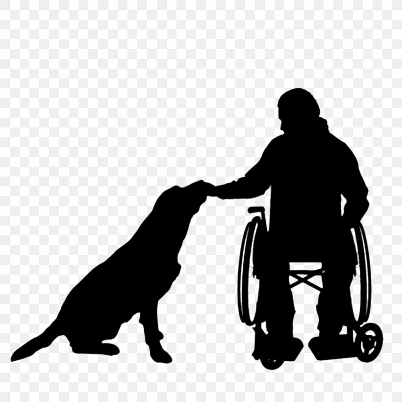 Dog Wheelchair Silhouette Disability, PNG, 1024x1024px, Dog, Black, Black And White, Carnivoran, Child Download Free