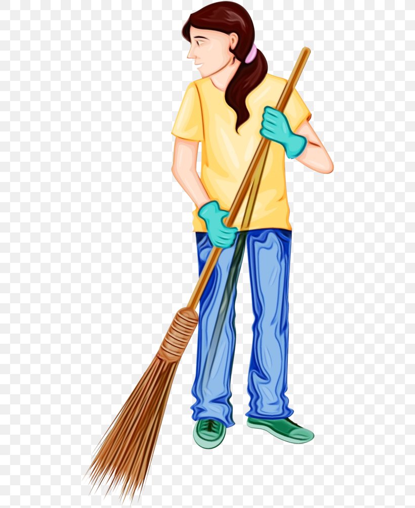 Watercolor Drawing, PNG, 501x1005px, Watercolor, Animation, Broom, Cleaner, Cleaning Download Free