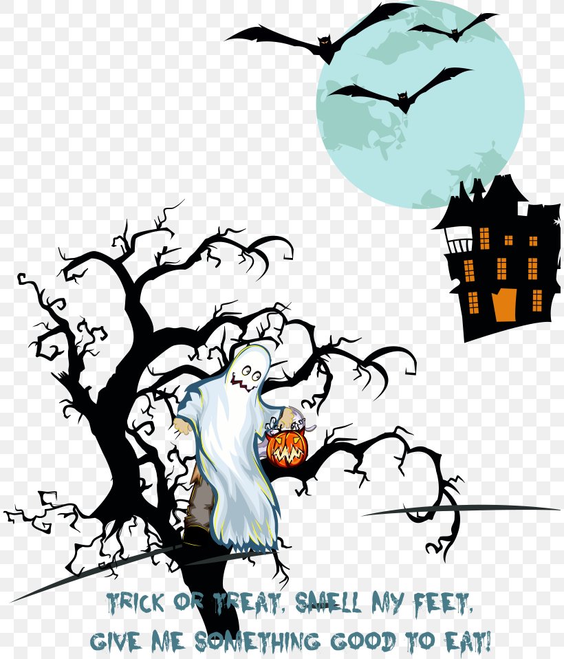 Haunted Castle Halloween Ghost Party Illustration, PNG, 810x958px, Watercolor, Cartoon, Flower, Frame, Heart Download Free