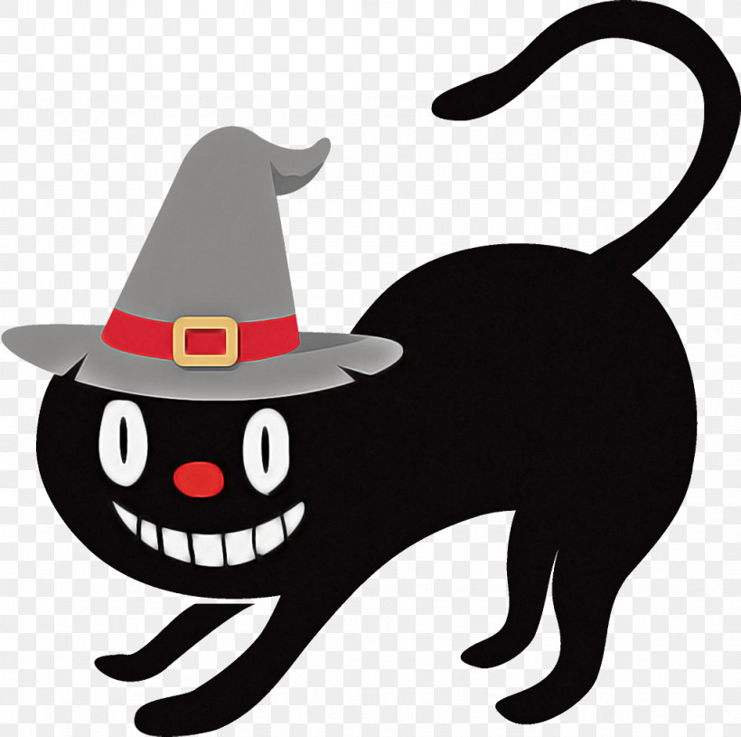 Black Cat Halloween Cat, PNG, 1026x1020px, Black Cat, Cartoon, Cat, Halloween, Hat Download Free