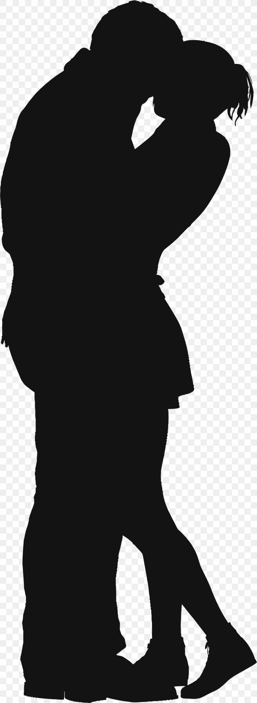 Silhouette Couple Drawing Clip Art, PNG, 832x2273px, Silhouette, Art, Black, Black And White, Cartoon Download Free
