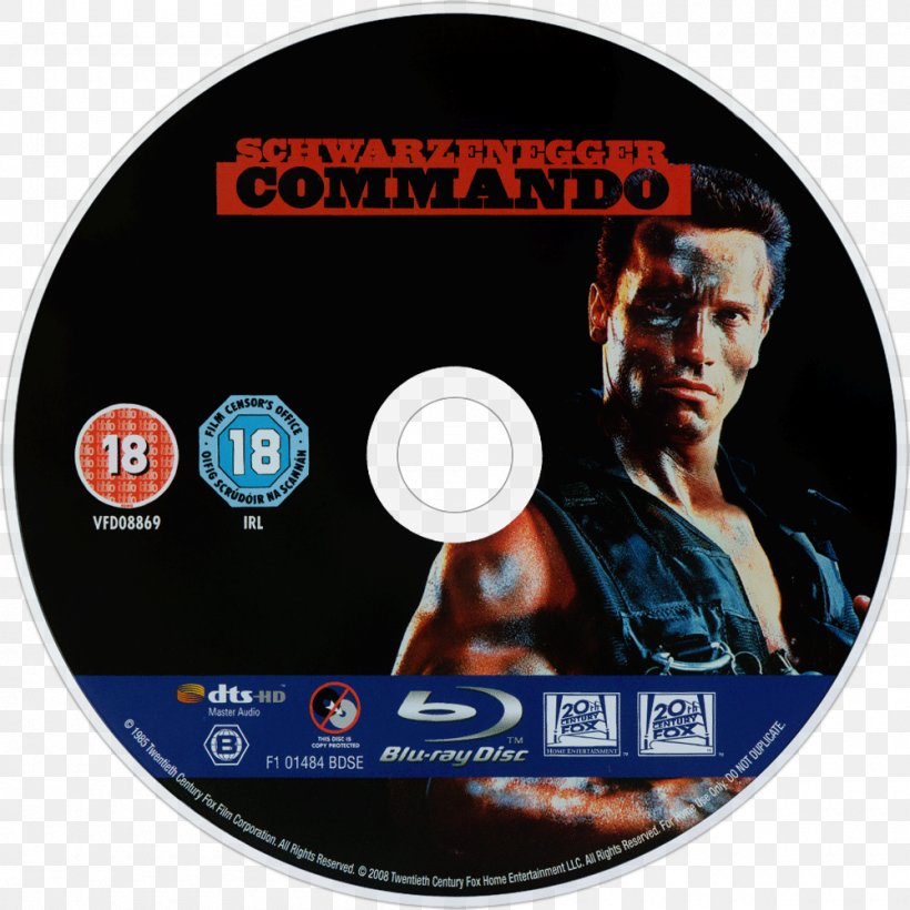 Arnold Schwarzenegger Commando Blu-ray Disc Film DVD, PNG, 1000x1000px, Arnold Schwarzenegger, Action Film, Adventure Film, Alyssa Milano, Bluray Disc Download Free