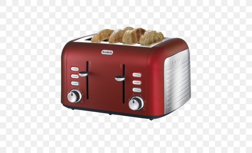 Breville BTA840XL Die-Cast 4-Slice Smart Toaster Breville Opula 4-slice Stainless Steel Toaster, Candy Skrudintuvas Breville VTT728X Kettle, PNG, 500x500px, Toaster, Breville, Home Appliance, Kettle, Kitchen Download Free