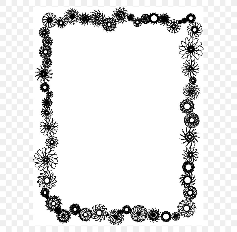 Borders And Frames Picture Frames Black And White Clip Art, PNG, 618x800px, Borders And Frames, Art, Black And White, Body Jewelry, Chain Download Free