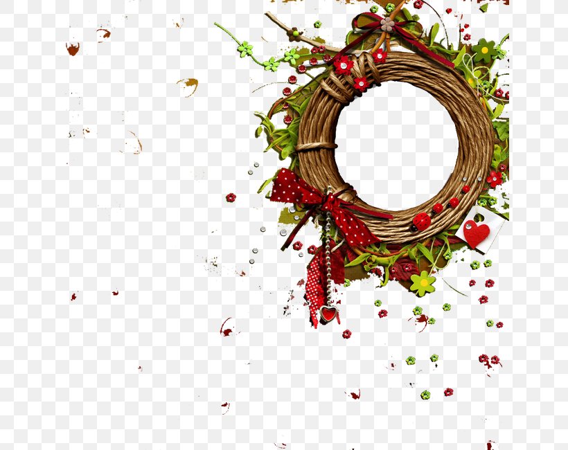 Christmas Ornament Twig Wreath Circle Pattern, PNG, 650x650px, Christmas Ornament, Branch, Christmas, Christmas Decoration, Decor Download Free