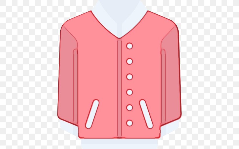 Clothing Pink Outerwear Sleeve Jacket, PNG, 512x512px, Watercolor, Button, Clothing, Collar, Jacket Download Free