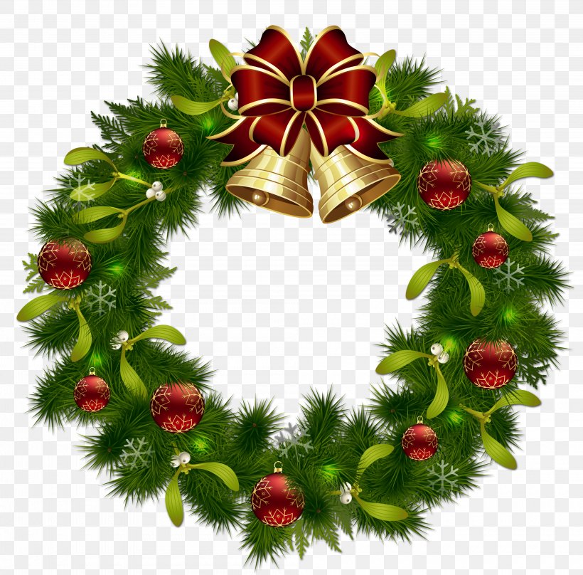 Wreath Christmas Garland Clip Art, PNG, 4000x3943px