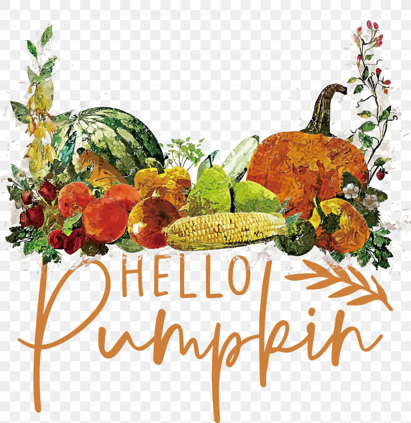 Hello Pumpkin Autumn Thanksgiving, PNG, 2918x3000px, Autumn, Cooking, Drawing, Field Pumpkin, Leaf Vegetable Download Free