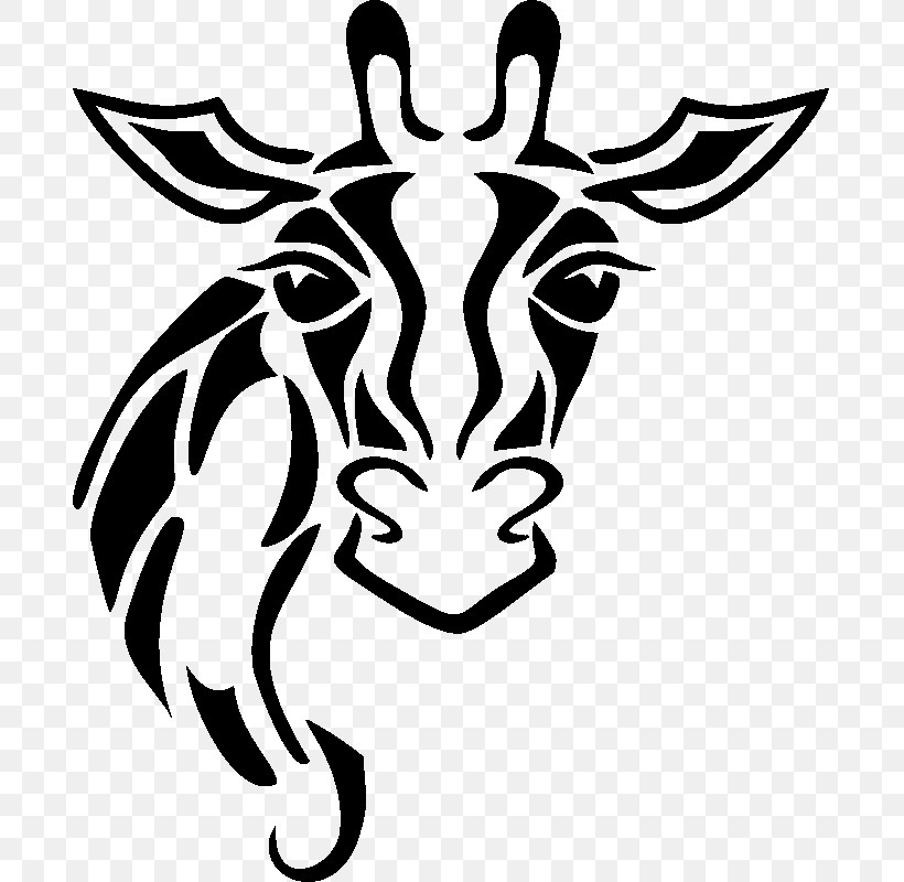 Head Stencil Black-and-white Horn Automotive Decal, PNG, 800x800px, Head, Automotive Decal, Blackandwhite, Horn, Snout Download Free