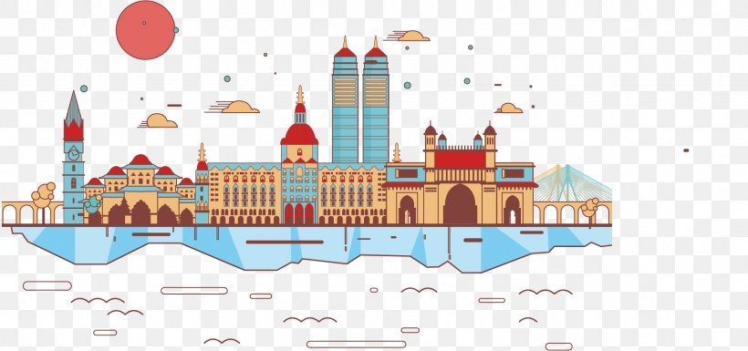Mumbai Silhouette Euclidean Vector Illustration, PNG, 1716x807px, Mumbai, Architecture, Brand, Building, India Download Free