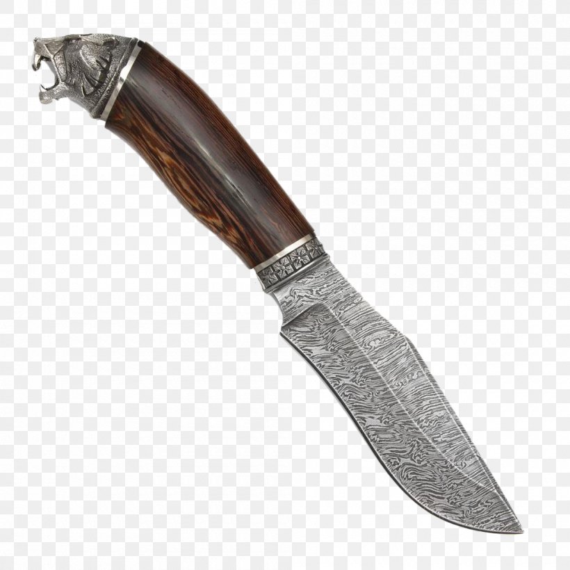 Bowie Knife Hunting Knife Throwing Knife Utility Knife, PNG, 1000x1000px, Bowie Knife, Blade, Cold Weapon, Dagger, Damascus Steel Download Free
